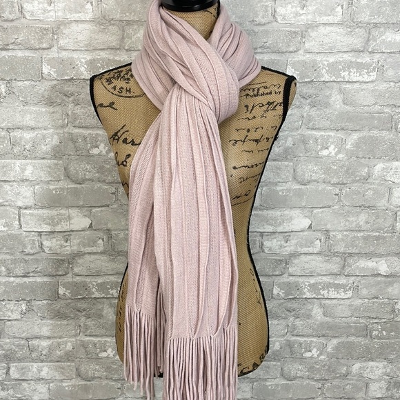 Maurices Pale Pink Fringe Scarf - Picture 1 of 5